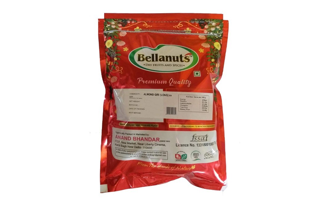Bellanuts Almond Giri Long    Pack  500 grams